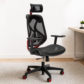 SEDIA UFFICIO MOD. DAFNE PLUS GAMING NERA E ROSSA