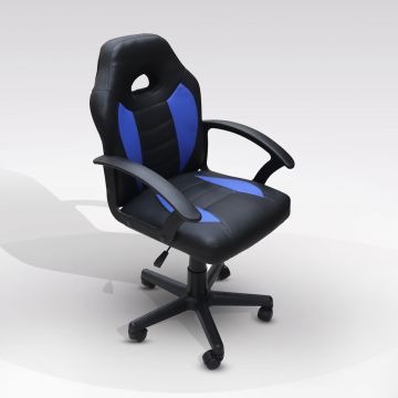 POLTRONA UFFICIO PER BAMBINI NERO E BLUE