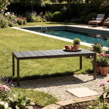NARDI OUTDOOR - TAVOLO ALLUNGABILE RIO IN ALLUMINIO CM 140X85 ANTRACITE