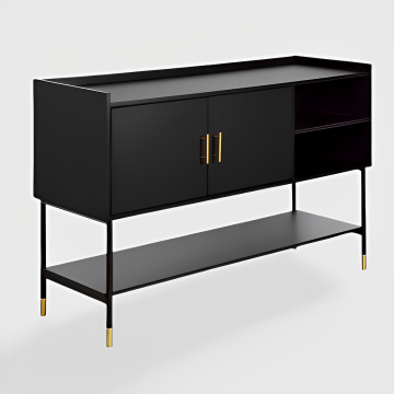 CREDENZA MOD. TEDY CM 120X40 H. 80 IN MDF E METALLO NERO