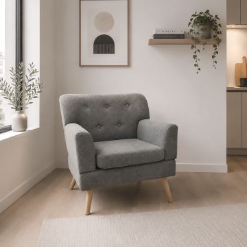 POLTRONA MOD. RAMONA IN TESSUTO CM 78X72 H. 73 GRIGIO