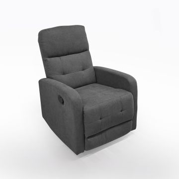 POLTRONA GAIA RELAX MANUALE IN TESSUTO GRIGIO SCURO