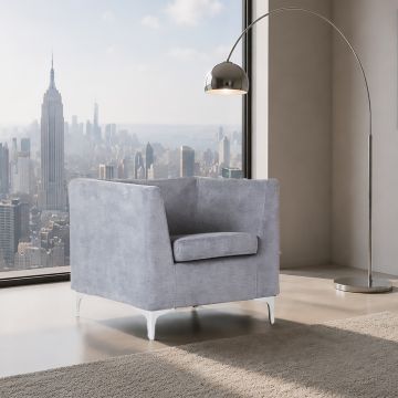 POLTRONA MOD. LETIZIA IN TESSUTO CM 66X66 H. 76 GRIGIO 
