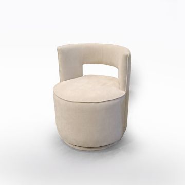 POLTRONCINA GIREVOLE LUCAS IN TESSUTO BEIGE