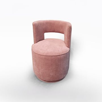 POLTRONCINA GIREVOLE LUCAS IN TESSUTO ROSA ANTICO