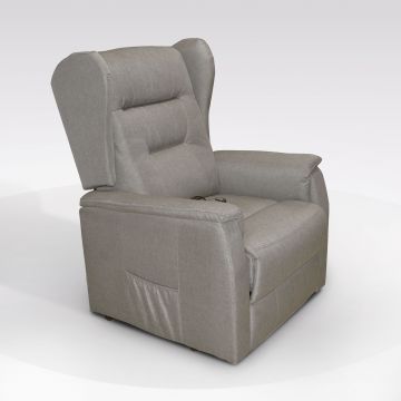 POLTRONA RELAX CON RECLINER ELETTRICO IN TESSUTO TORTORA
