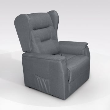 POLTRONA RELAX CON RECLINER ELETTRICO IN TESSUTO GRIGIO