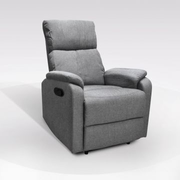 POLTRONA CON RELAX MANUALE IN TESSUTO GRIGIO