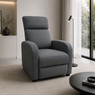 POLTRONA SX-80004 RECLINER MANUALE TESSUTO GRIGIO XC188-6