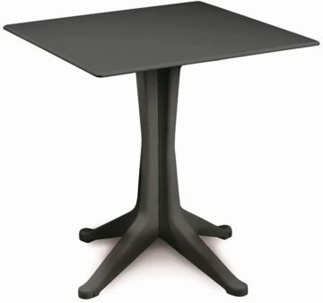 TAVOLINO PONENTE IN POLIPROPILENE ANTRACITE 70X70X73CM