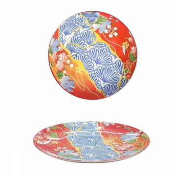 PIATTO PIANO IN PORCELLANA LINEA JAPAN II DIAM. 27CM MULTICOLORE