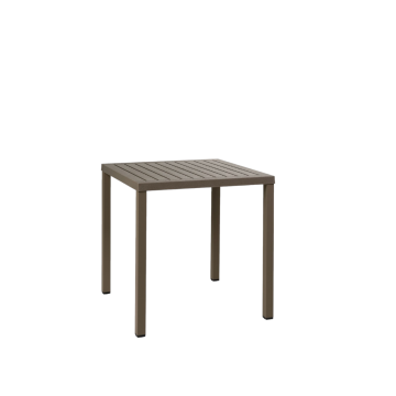 NARDI OUTDOOR - TAVOLO FISSO CUBE CM 70X70 IN ALLUMINIO TABACCO