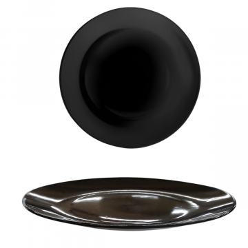 PIATTO PIANO MONOCOLORE IN CERAMICA DIAM. 26CM NERO