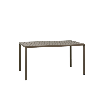 NARDI OUTDOOR - TAVOLO FISSO CUBE CM 140X80 IN ALLUMINIO TABACCO