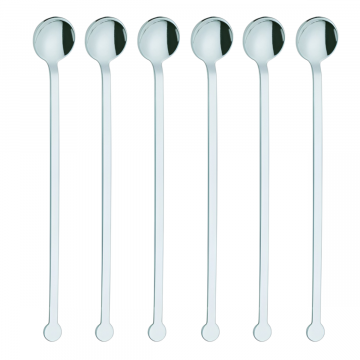 SET 6 CUCCHIAINI DA BIBITA RIFLESSO IN ACCIAIO INOX
