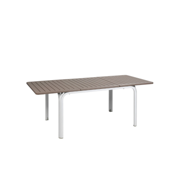 NARDI OUTDOOR - TAVOLO ALL. ALLORO CM 140X100 BIANCO E TORTORA