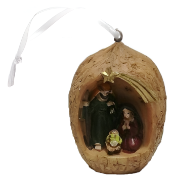 NOCE CON NATIVITA' IN POLIRESINA DA APPENDERE 3.5X3.5CM H. 4.5CM