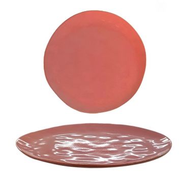PIATTO PIANO CERAMICA ALTERNATIVE REACTIVE DIAM. 25CM SALMONE