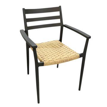 SEDIA IN METALLO ANTRACITE E POLYRATTAN 