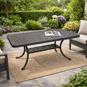 TAVOLINO DA ESTERNO ROSIE 107X54 CM IN ALLUMINIO PRESSOFUSO ANTRACITE