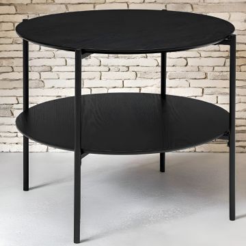 TAVOLINO MOD. KEMI DIAM. CM 63.2 H.52 IN METALLO E MDF NERO