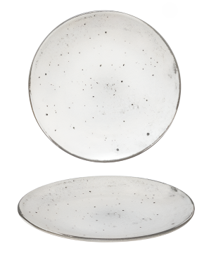 PIATTO DESSERT IN GRES LINEA JOE DIAM. 20CM BEIGE CON DECORO