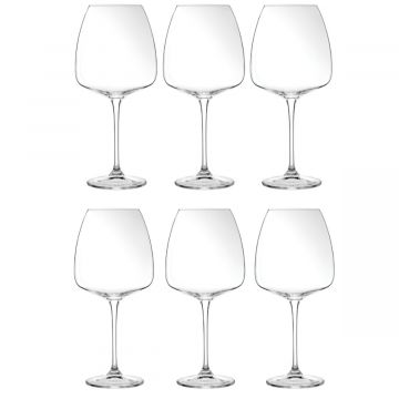 SET 6 CALICI DA VINO IN VETRO TRASPARENTE LINEA ALIZE'E 77CL