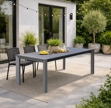 TAVOLO ALL. DA ESTERNO CM 180X90 IN ALLUMINIO ANTRACITE