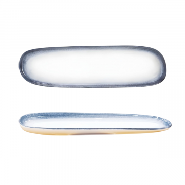 VASSOIO OVALE IN PORCELLANA LINEA ONDA 41.5X11.5CM BIANCO/BLU