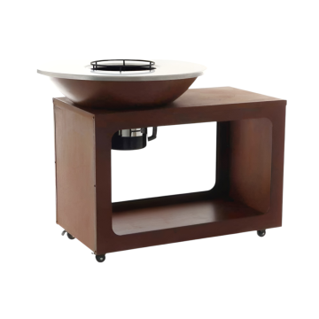 BRACIERE A LEGNA 115X97.5 H. 90CM IN METALLO CORTEN