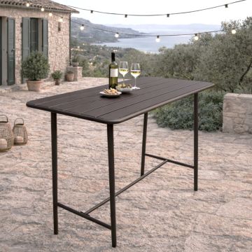 TAVOLO BAR DA ESTERNO CM 110X56.5 H.110 IN METALLO ANTRACITE
