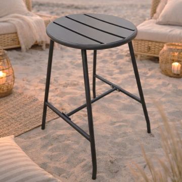 SGABELLO BAR DA ESTERNO CM 45X41.5 H.79 IN METALLO ANTRACITE