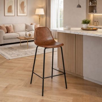 SGABELLO MOD. VLADI IN PU INVECCHIATO MARRONE