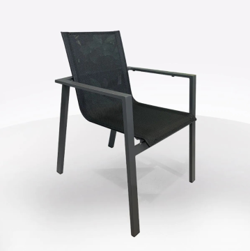 SEDIA IN ALLUMINIO ANTRACITE E TEXTILENE NERO 
