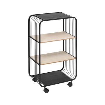 SCAFFALE CON RUOTE CM 43.3X28 H.74 IN METALLO E MDF