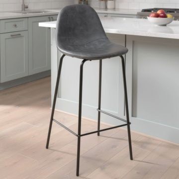 SGABELLO MOD. VLADI IN PU INVECCHIATO GRIGIO