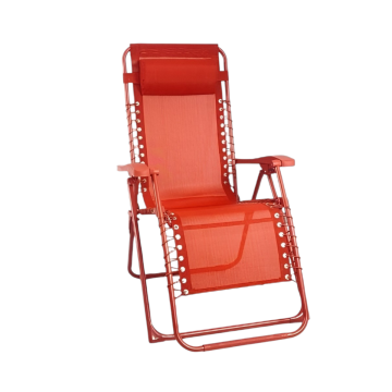 POLTRONA SDRAIO PIEGHEVOLE IN ALLUMINIO E TEXTILENE ROSSO
