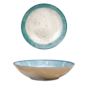 PIATTO FONDO IN PORCELLANA DIAM. 20CM MARMOREO TIFFANY