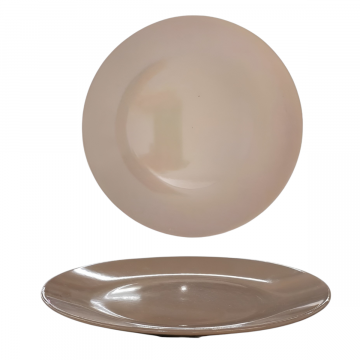 PIATTO PIANO MONOCOLORE IN CERAMICA DIAM. 26CM TORTORA