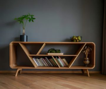 MOBILE A GIORNO IN LEGNO DI ACACIA CM 150X40 H.65 NATURALE 