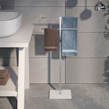 LINEA RAINBOW - PIANTANA PORTA ASCIUGAMANI BIANCO TRASPARENTE