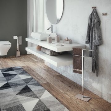 LINEA RAINBOW - PIANTANA PORTA ASCIUGAMANI TORTORA CHIARO TRASPARENTE