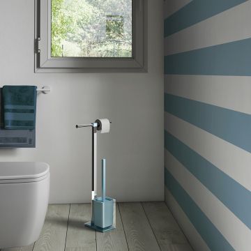LINEA RAINBOW - PIANTANA PORTA ROTOLO E PORTA SCOPINO CELESTE