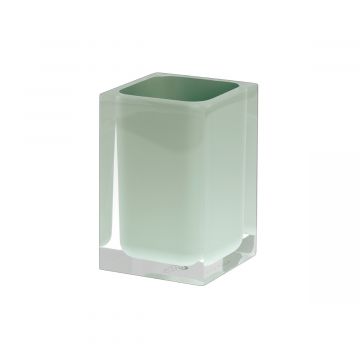 LINEA RAINBOW - PORTA SPAZZOLINI VERDE MENTA IN RESINA 7,2X7,2X11CM