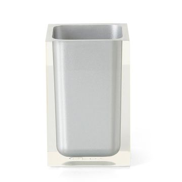 LINEA RAINBOW - BICCHIERE PORTASPAZZOLINI IN RESINA ARGENTO