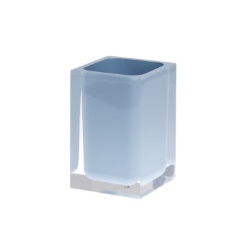 LINEA RAINBOW - BICCHIERE PORTASPAZZOLINI IN RESINA CELESTE