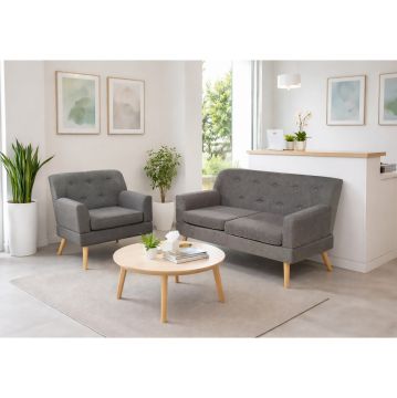 COMPOSIZIONE DIVANO E POLTRONA MOD. RAMONA IN TESSUTO