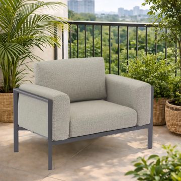 POLTRONA DA ESTERNO MOD. REEF IN METALLO ANTRACITE