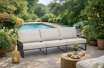 DIVANO 3P DA ESTERNO RIVA IN METALLO E CORDA