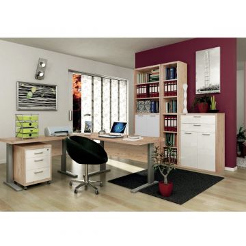 UFFICIO ROVERE BORDEAUX E BIANCO LACCATO